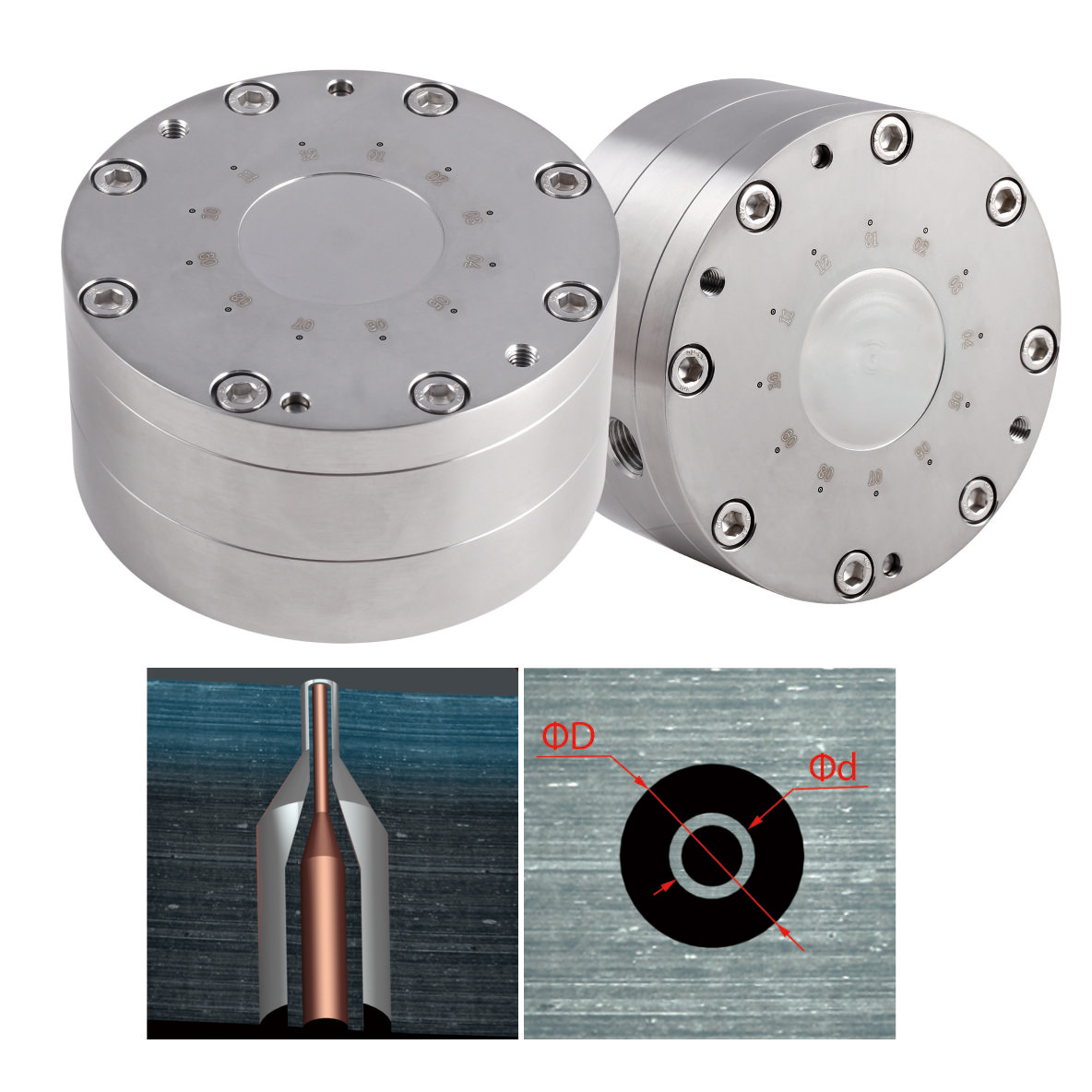 High-precision customized stainless steel CNC mechanical parts / spinneret for wet circular one-piece hollow homogeneous membrane